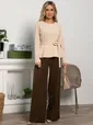 Брюки на резинке Бинори (коричневые) Б15595-30М